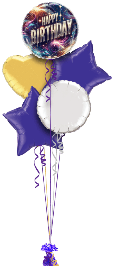 Cosmic Birthday Balloon Bunch
