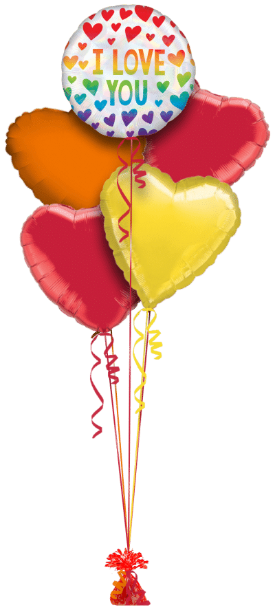 Rainbow Love Balloon Bunch