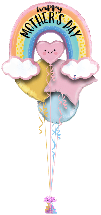 Mother's Day Rainbow Heart Balloon Bunch