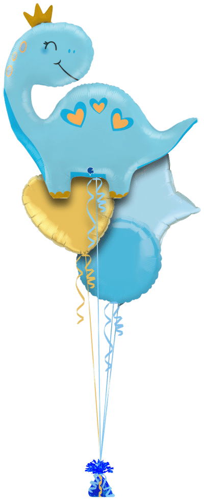 Happy Dino Blue Balloon Bunch