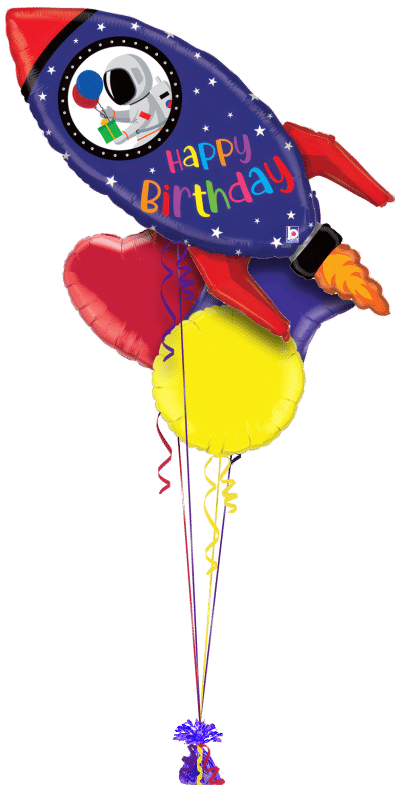 Birthday Space Rocket Balloon Bunch