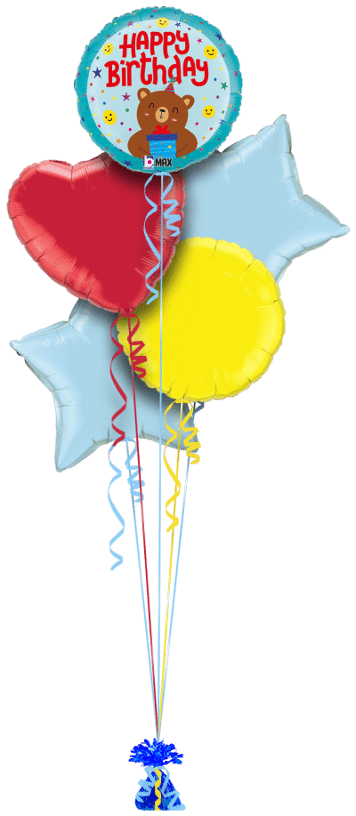 Birthday Bear Balloon Bunch