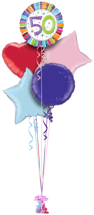 Radiant 50th Balloon Bunch