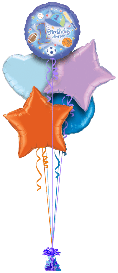  1st Birthday All Star Balloon Bunch