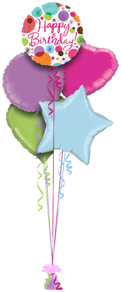 Birthday Polka Dots Balloon Bunch