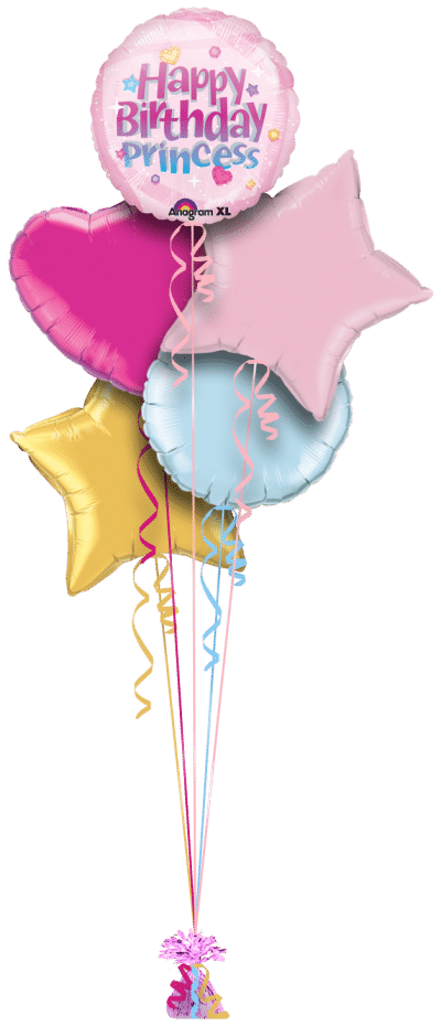 Happy Birthday Princess Balloon Bunch
