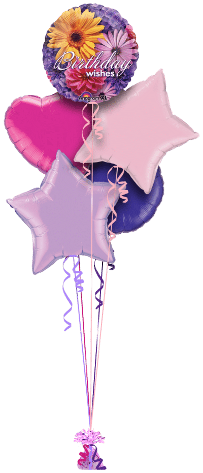Floral Birthday Balloon Bunch