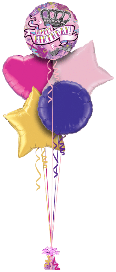 Birthday Rock Princess Balloon Bunch