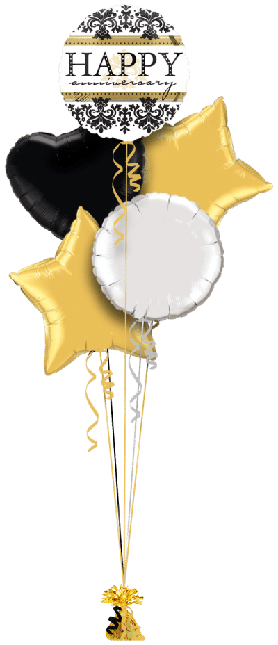 Happy Anniversary Pattern Balloon Bunch
