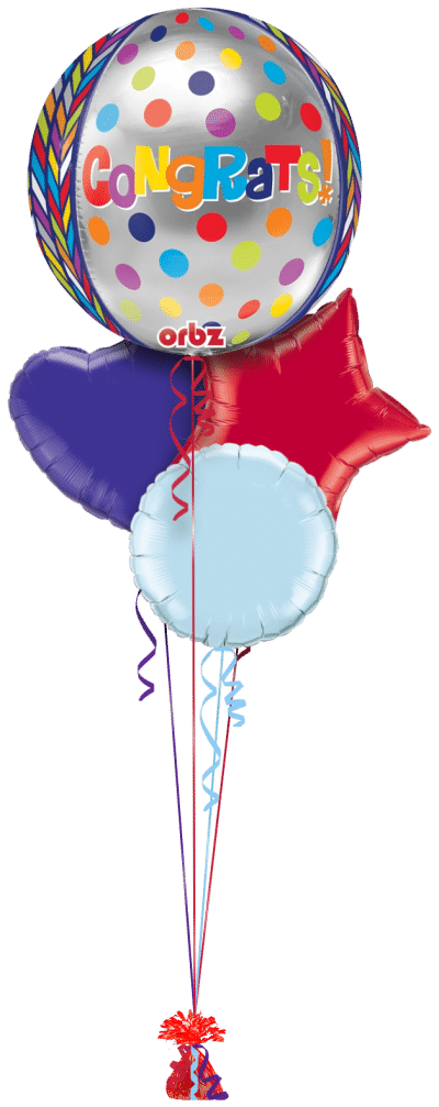 Congrats Spots Orbz Balloon Bunch