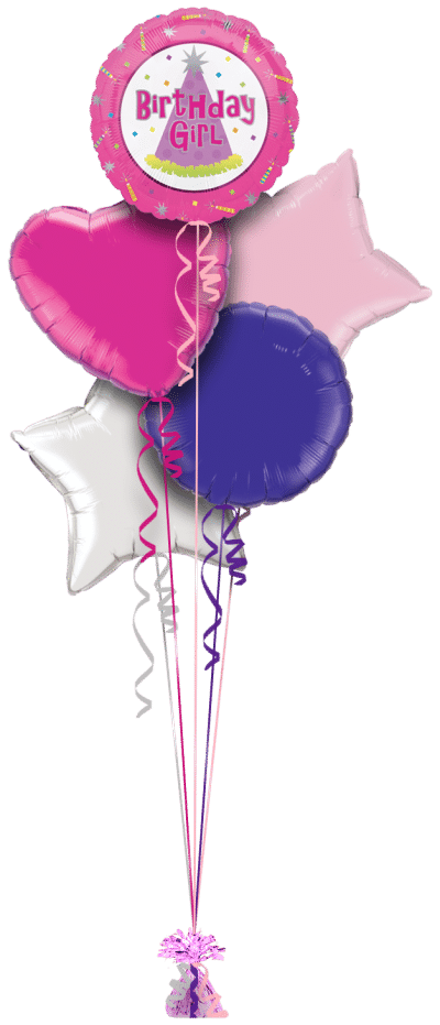 Birthday Girl Balloon Bunch