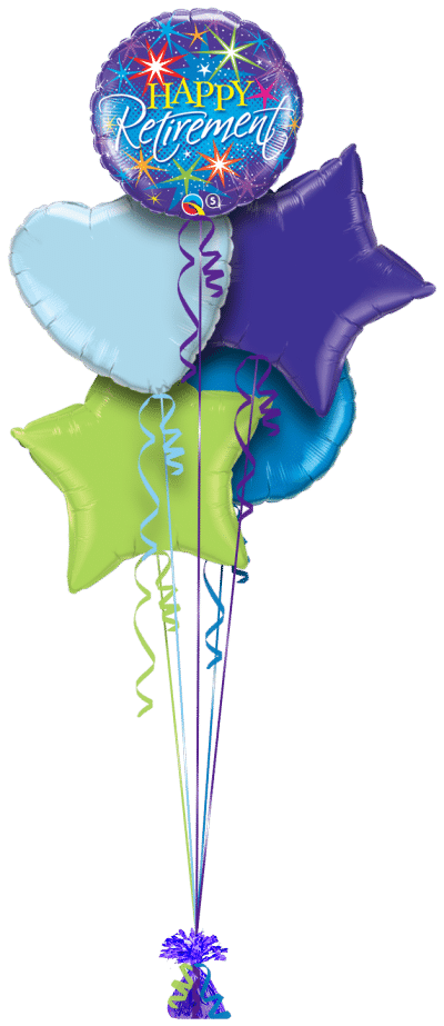 Happy Retirement Stars Balloon Bunch