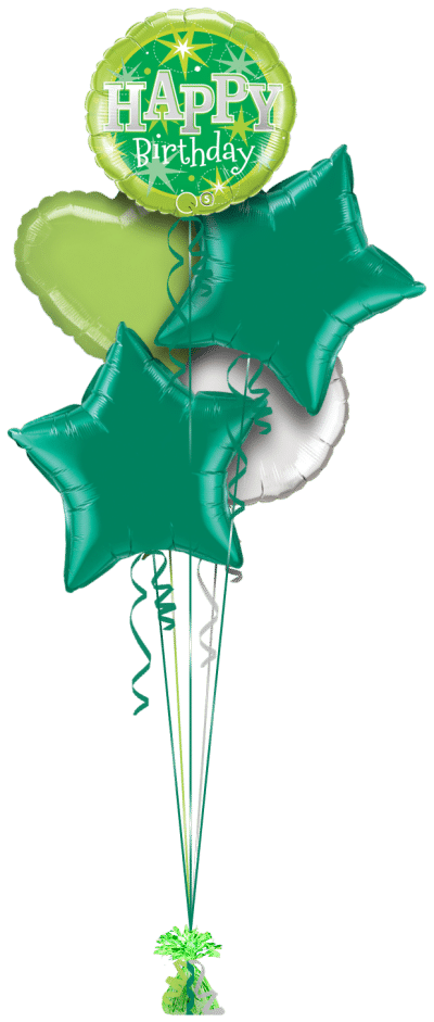 Birthday Bright Green Balloon Bunch
