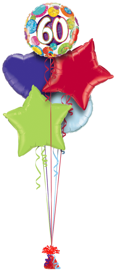 60 Colourful Sparkle Balloon Bunch
