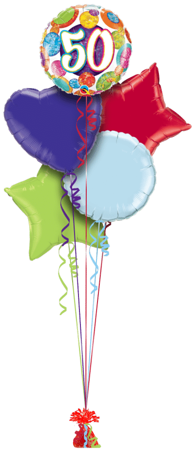 50 Colourful Sparkle Balloon Bunch