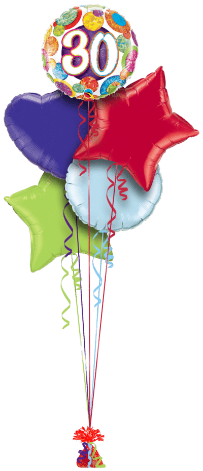 30 Colourful Sparkle Balloon Bunch