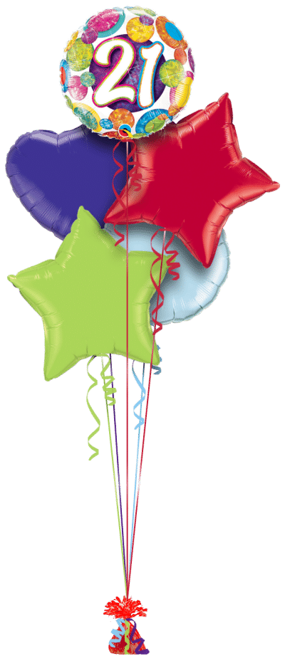 21 Colourful Sparkle Balloon Bunch
