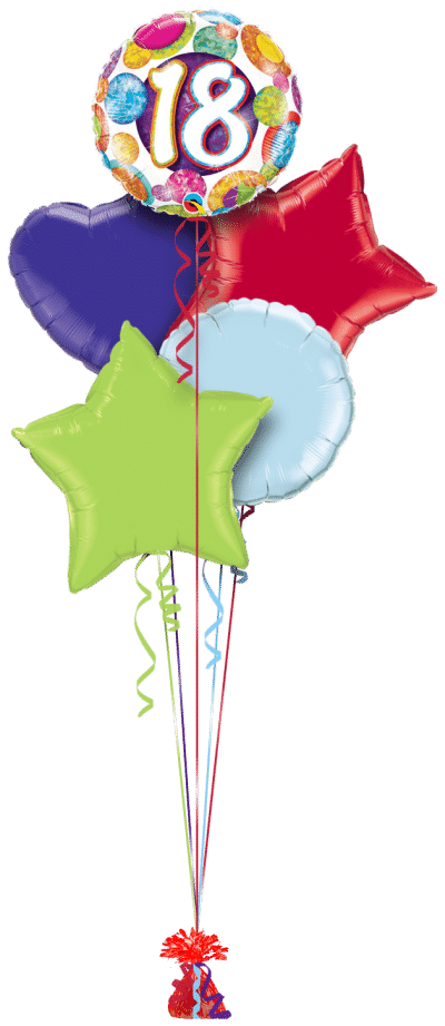 18 Colourful Sparkle Balloon Bunch