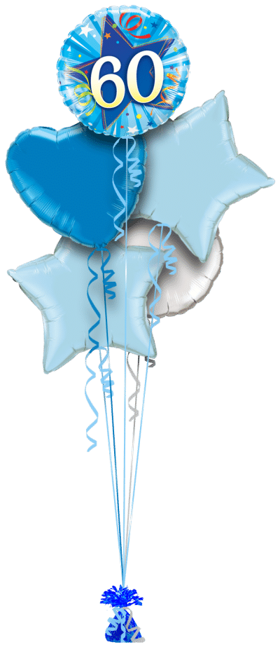 60th Blue Star Balloon Bunch