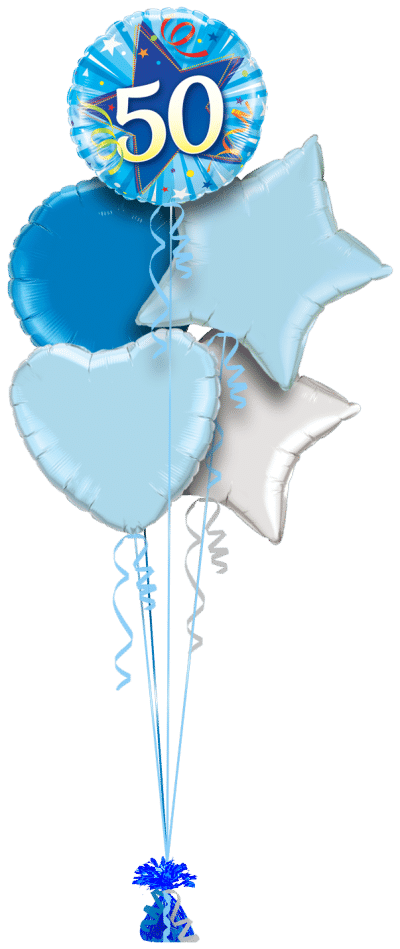 50th Blue Star Balloon Bunch