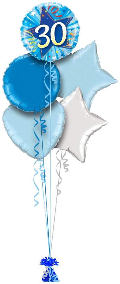 30th Blue Star Balloon Bunch