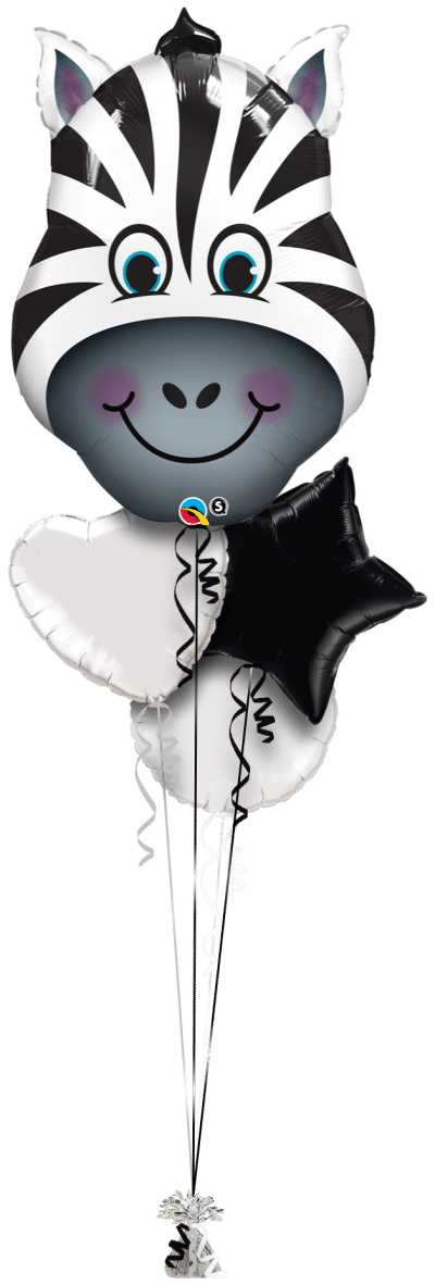 Zebra Head Balloon Bunch