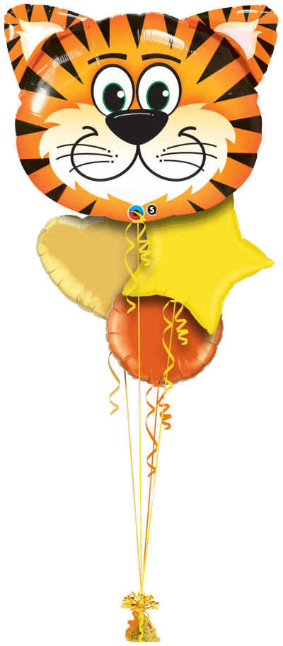 Tiger Head Balloon Bunch