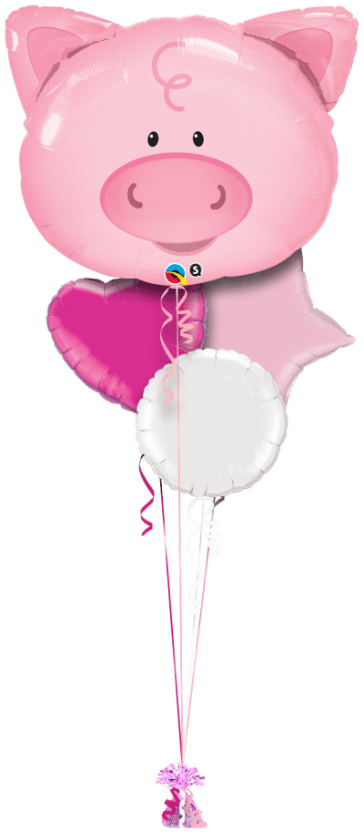 Pig Head Balloon Bunch