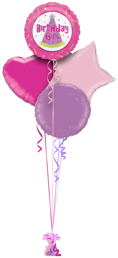 Birthday Girl Balloon Bunch