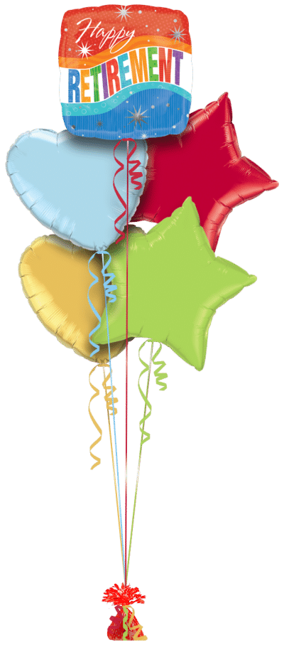 Happy Retirement Sparkle Balloon Bunch