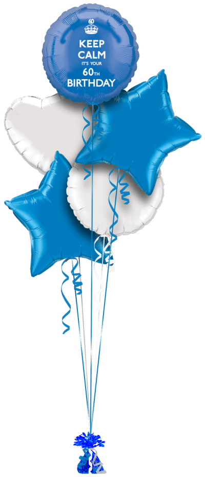 Keep Calm 60th Birthday Balloon Bunch