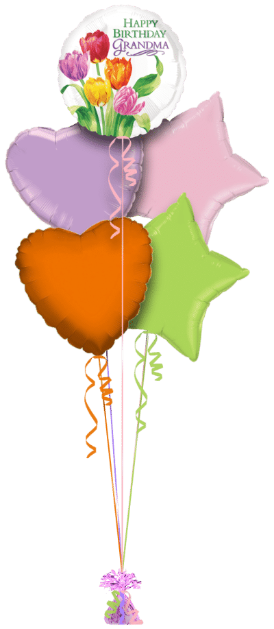 Grandma Tulip Birthday Balloon Bunch