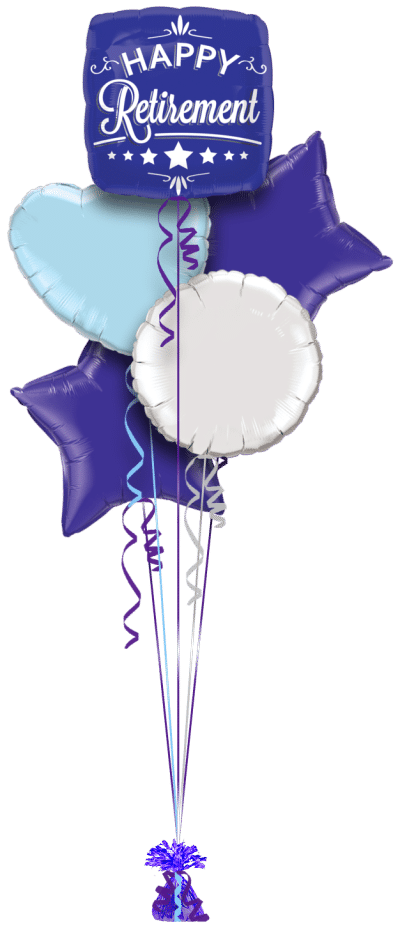 Happy Retirement Star Banner Balloon Bunch