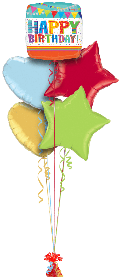 Birthday Bunting Balloon Bunch