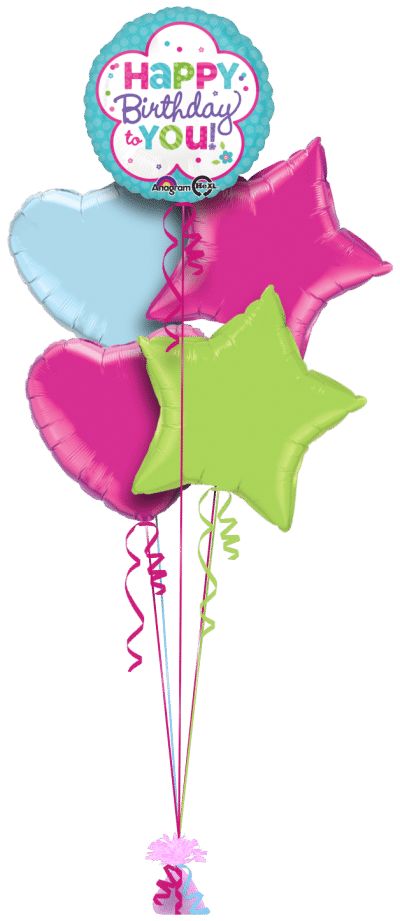 Birthday Flower Shape Balloon Bunch