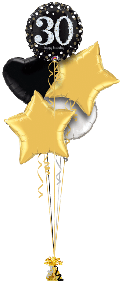 Glimmer Confetti 30th Birthday  Balloon Bunch
