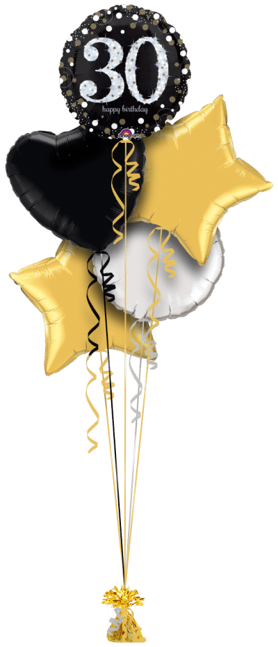 Glimmer Confetti 30th Birthday  Balloon Bunch