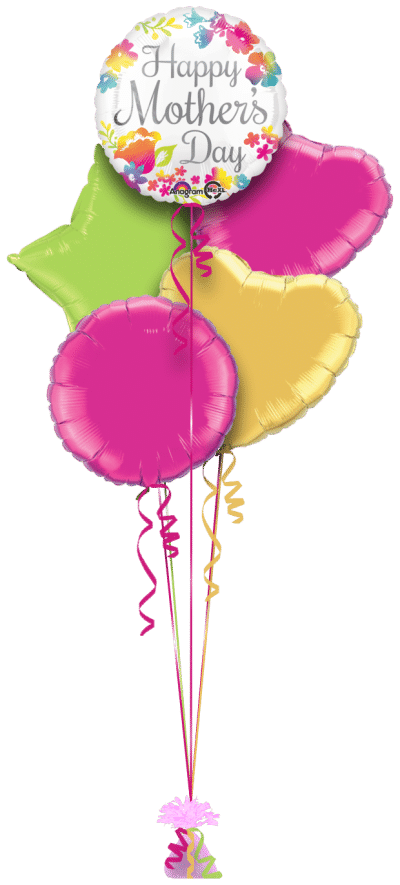 Mothers Day Flowers Balloon Bunch