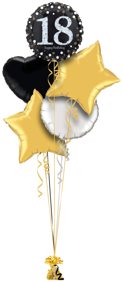 Glimmer Confetti 18th Birthday Balloon Bunch