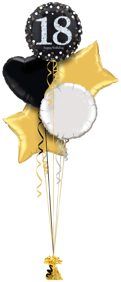 Glimmer Confetti 18th Birthday Balloon Bunch
