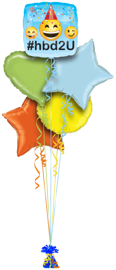 Smiley Emoji Birthday Balloon Bunch