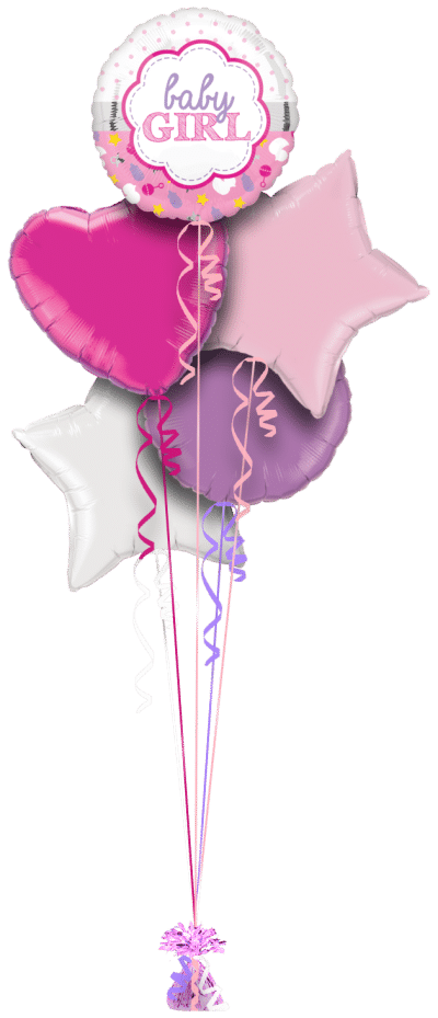 Baby Girl Dots And Dummies Balloon Bunch