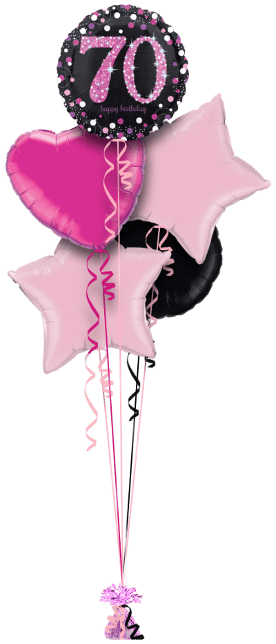 Glimmer Confetti 70th Birthday Balloon Bunch