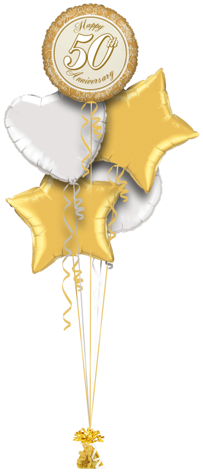 50th Anniversary Golds Balloon Bunch
