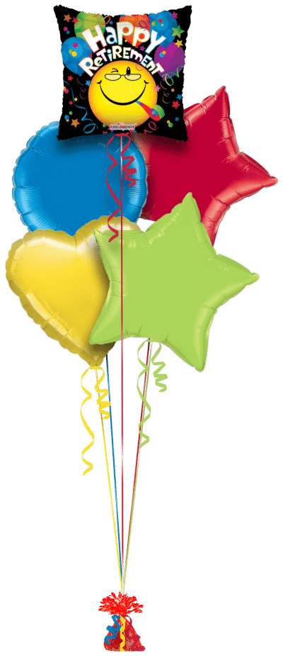 Happy Retirement Wise Smiley Balloon Bunch