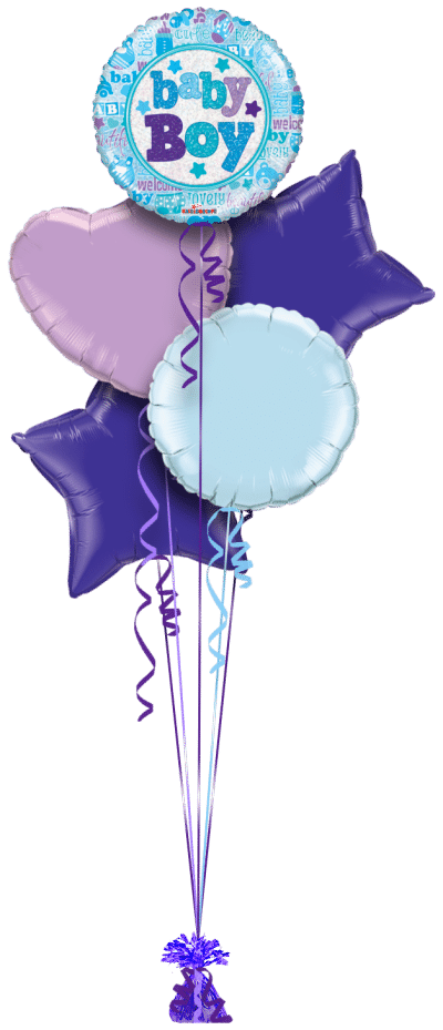 Baby Boy Shimmer Balloon Bunch
