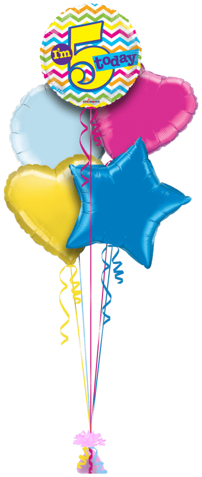 Im 5 Today  5th Birthday Balloon Bunch