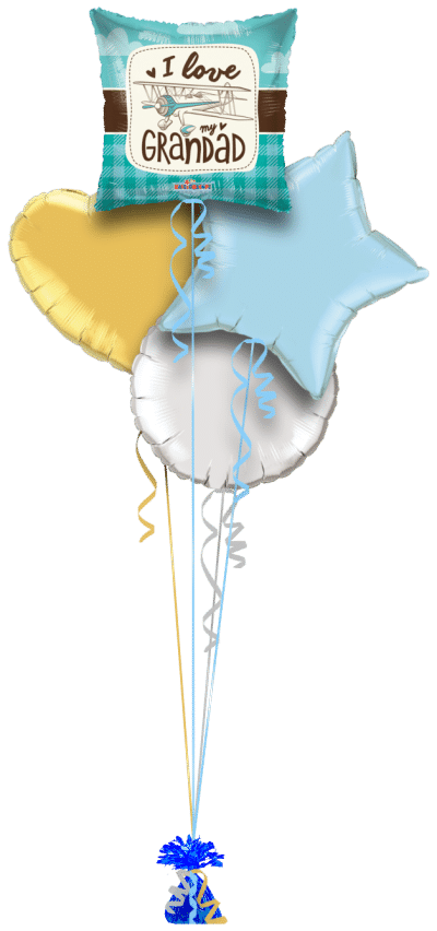 I Love My Grandad Areoplane Balloon Bunch
