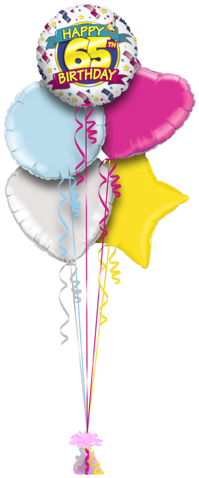 Happy 65th Birthday Balloon Bunch