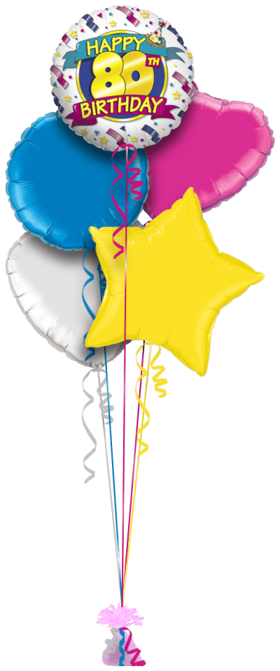 Happy 80th Birthday Balloon Bunch